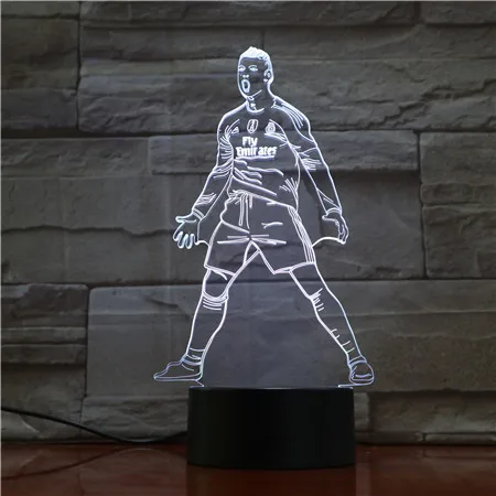 

Football Player Cristiano Ronaldo Figure Usb 3d Led Night Light Touch Sensor 7 Color Changing Table Lamp Bedside Soccer Lights