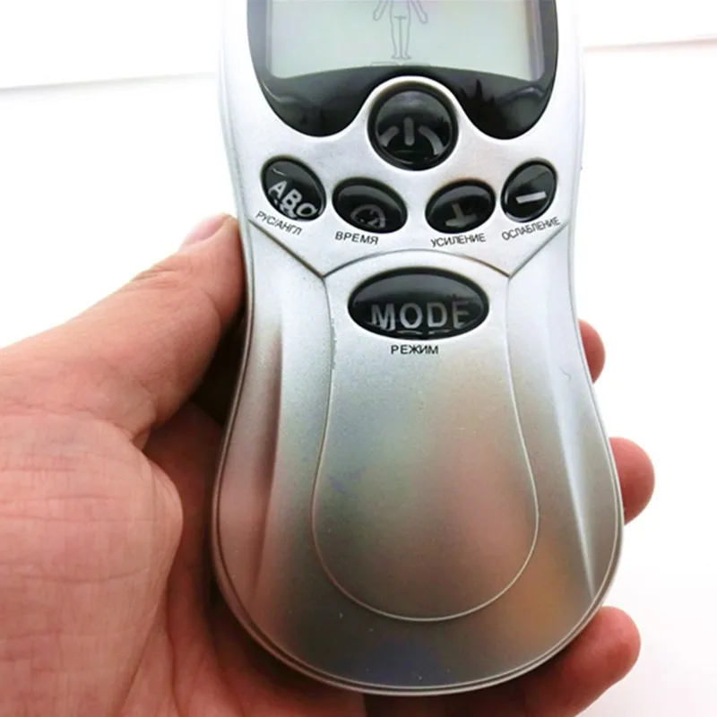 B1012R russian language tens therapy massager machine with 4  snap gel electrode pads (19)