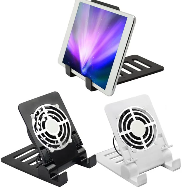 USB Desk Phone Fan Quiet Cooling Pad Radiator with Foldable Stand
