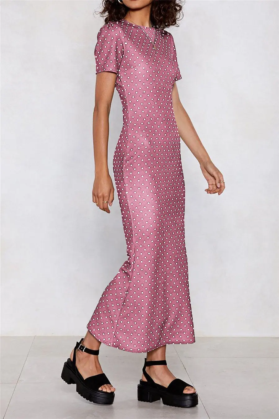 Gladiolus Sexy Bodycon Summer Dress Women 2019 Short Sleeve O Neck Polka Dot Women Maxi Dress Spring Ladies Sexy Club Dresses (19)