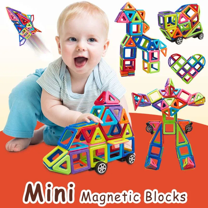 

166pcs Mini Size Magnetic Blocks Magnetic Designer Building Construction Toys Set Magnet Educational Toys For Children Kids Gift