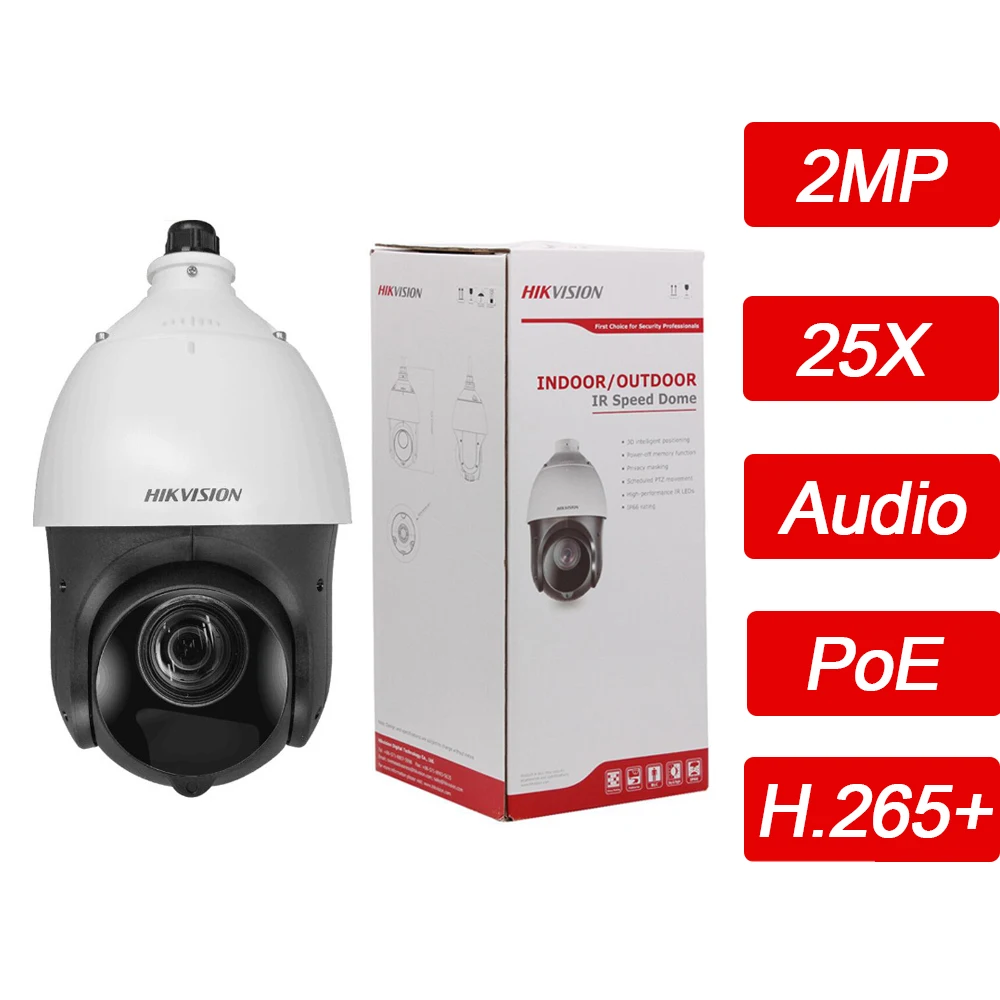 Original Hikvision 2 MP PTZ IP Camera Motorized 25X Zoom Speed Dome