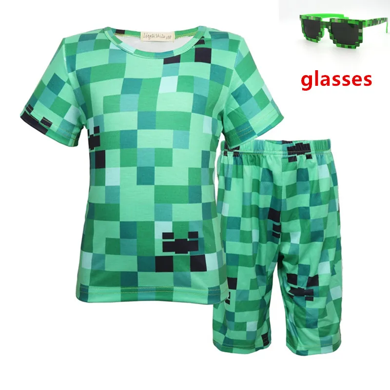 

Minecraft Cartoon clothing Children's Clothes Sweatshirts Baby Boys Girls Long Sleeve T Shirts Bobo Choses cosplay pajamas set
