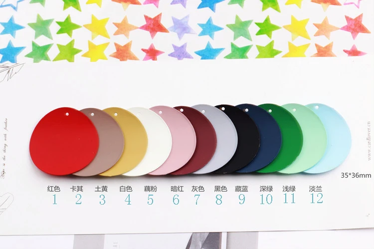 DIY earrings material inferior smooth color frosted rubber paint spraying circle pendant ring accessories circular pendant Jewelry Findings