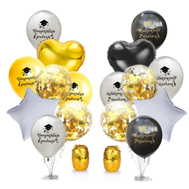 

Mixed color set graduation season graduation rose gold sequins balloon combination congratulations graduation party party decora