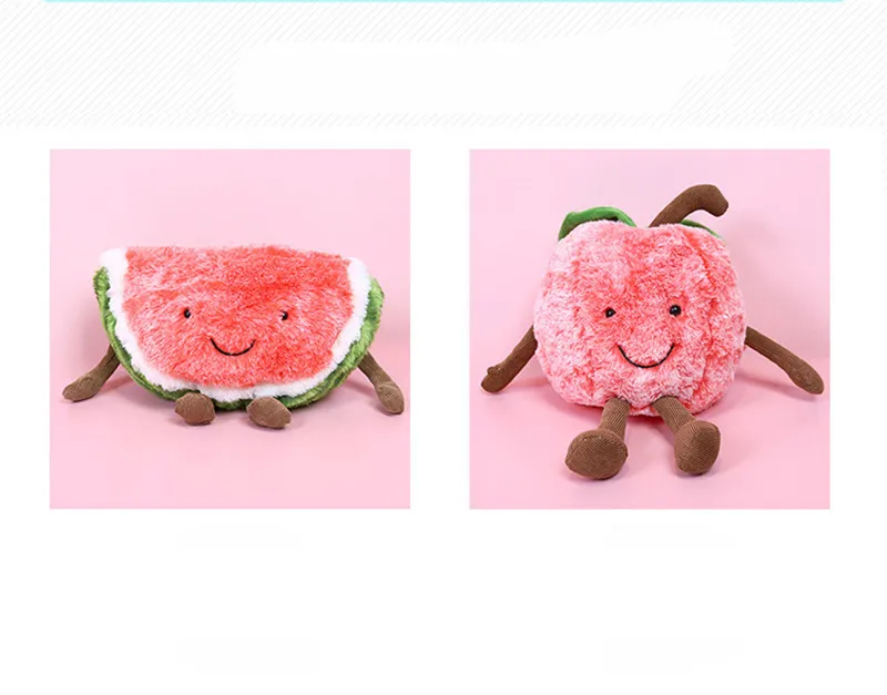 New Fruit Vegetables Plush Toys Fruit Watermelon Cherry Stuffed Pillow Sofa Toys For Children Girls Gift Doll16