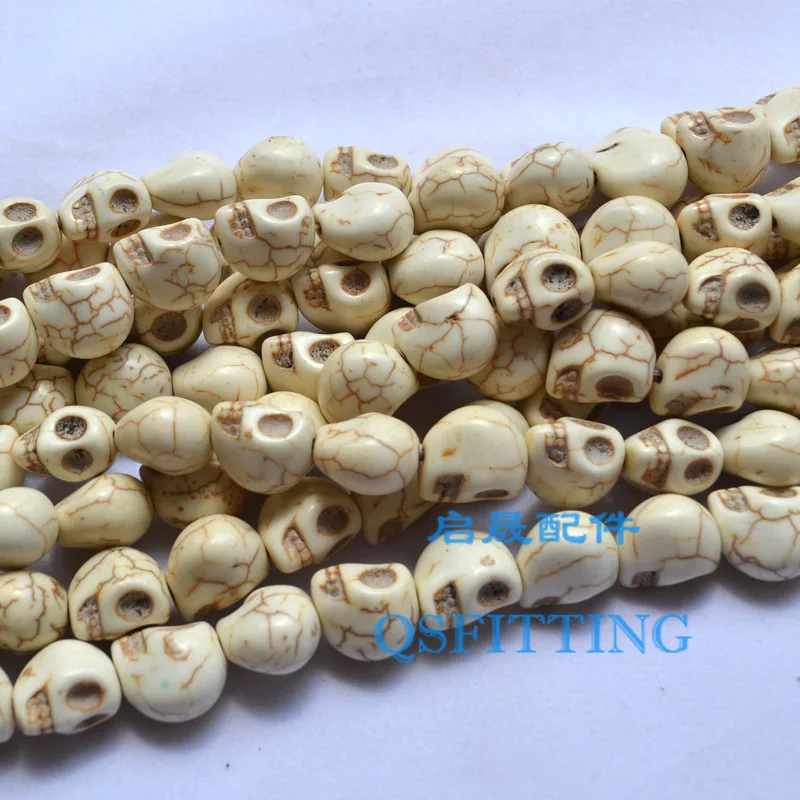

Free shipping,supply DIY fashion jewelry Accessory,Bracelet Beads,13MM Skull,White Color Turquiose