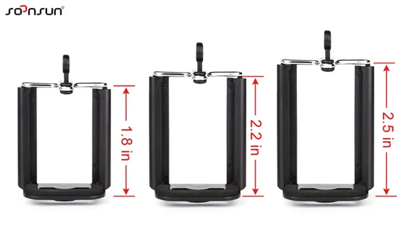 SOONSUN, большой держатель для телефона, штатив для телефона, подставка для штатива с 1/4 дюймовым гайкой, резьбовым отверстием, селфи-палка, зажим для телефона, аксессуары для камеры