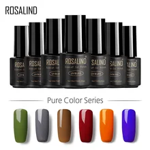 ROSALIND гель для ногтей 7 мл чистый цвет дизайн ногтей Гибридный Vernis для наращивания ногтей Маникюр УФ замочить от гель-лака