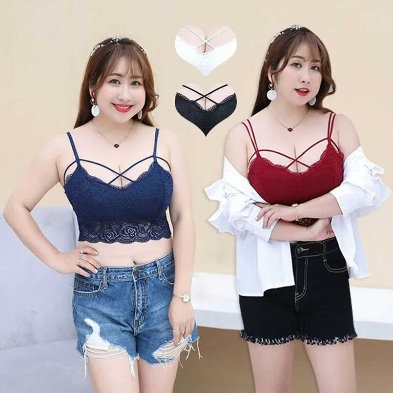 

Sexy Lingerie Bra Lace Tube Tops Plus Size Stretch Vest Thin Underwear Sleep Bras Girls lenceria Lingerie ropa interior femenina