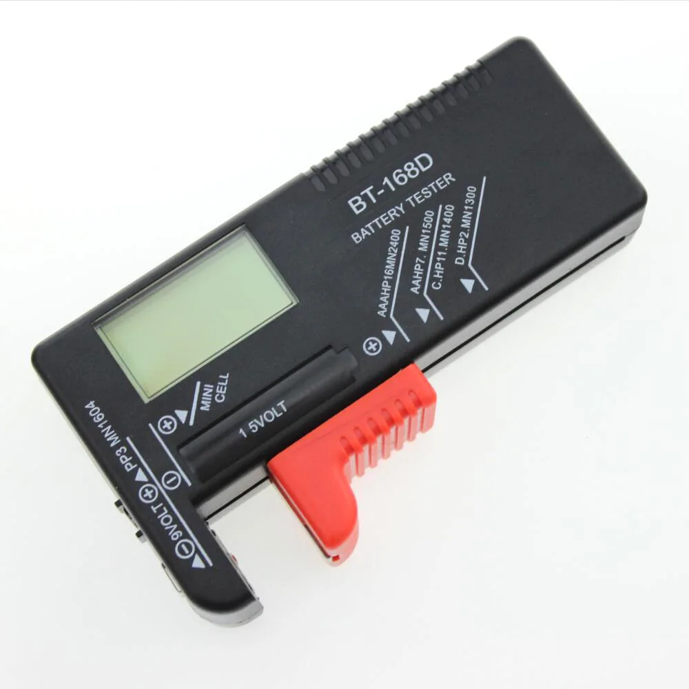 

BT-168D ABS Battery Tester Digital Battery Capacity Tester Check Power Level for 1.5V and 9V Batteries