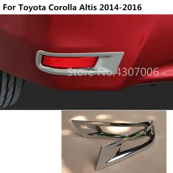 

car body ABS Chrome cover trim back tail rear fog light lamp frame stick 2pcs For toyota Corolla Altis 2014 2015 2016