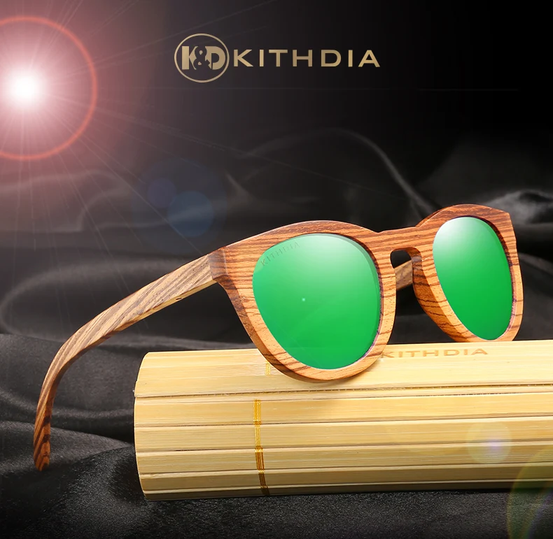 KITHDIA ручной работы солнцезащитные очки в деревянной оправе поляризационные для женщин брендовая Дизайнерская обувь солнцезащитные очки