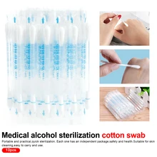10 шт. набор медицинских принадлежностей одноразовые 75% спиртовые палочки дезинфицированная хлопковая щеточка для чистки инструменты для ухода