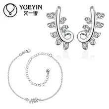 Модные украшения комплекты для Для женщин цветочные аксессуары из натуральной посеребренные кубического циркония бижутерия наборы