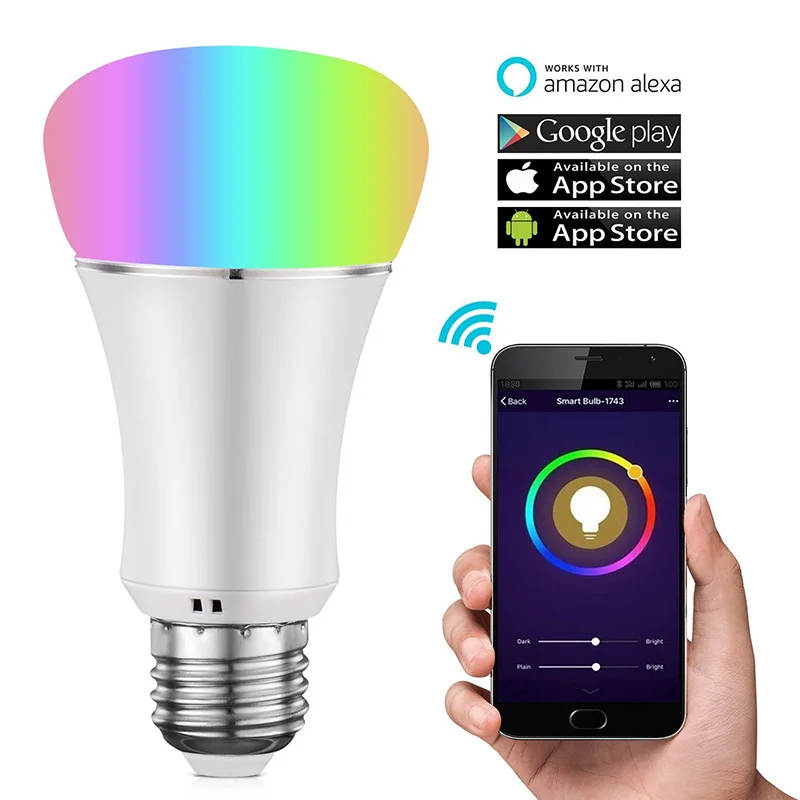 

7W WiFi Smart LED Light Bulb E27/B22 Remote Control for Amazon Alexa Google Home CLH@8