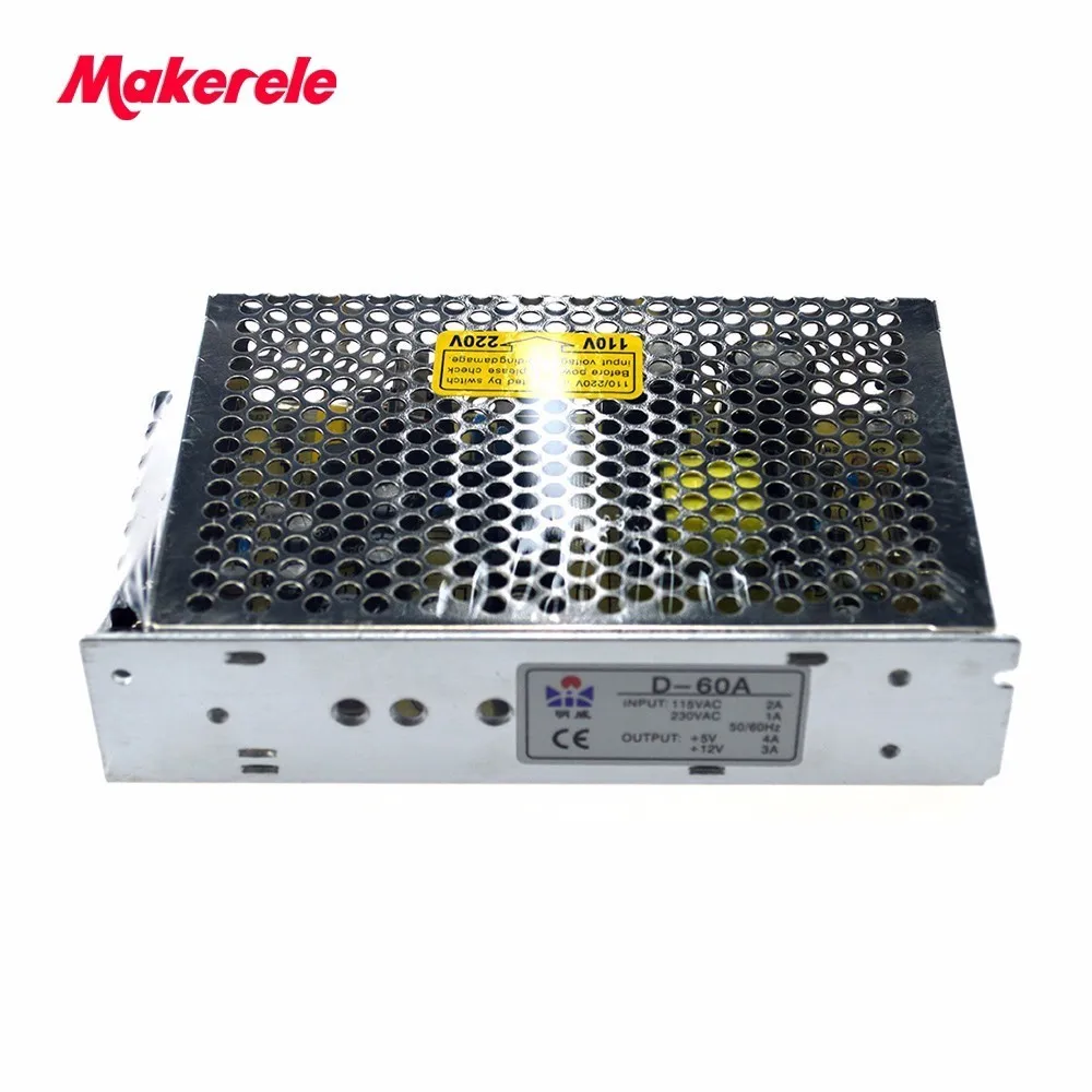 Fonte de Alimentação de Comutação Fornecimento de Energia ac para dc Dupla Saída 60 w 5 v 4a 12 v 3a Ac dc Livre Grátis D 60a Alta Qualidade