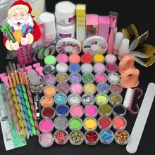 BTT-126 Бесплатная доставка Pro Акриловая Жидкость Nail Art Кисть Клей Блеск Порошок Буфера Набор Инструментов Kit Советы