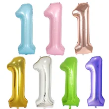 Polegada Número 40 1 Do Chuveiro de Bebê Rosa de Ouro Rosa Azul Dígitos 1st Aniversário Balão de Hélio Decoração Do Partido Menina Menino Suprimentos balões