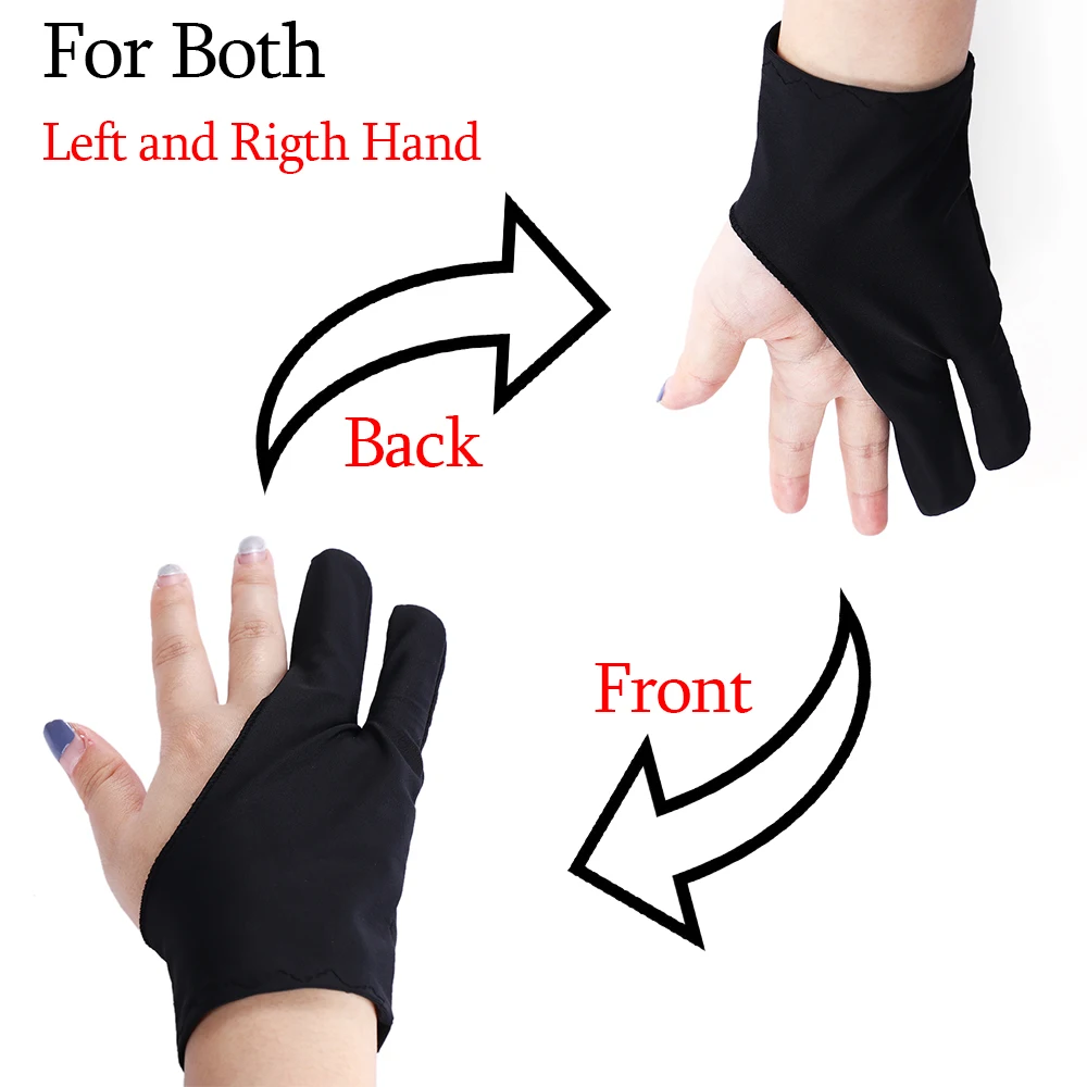 1-4pcs Drawing Glove Anti-touch Two-Fingers Gloves for IPad