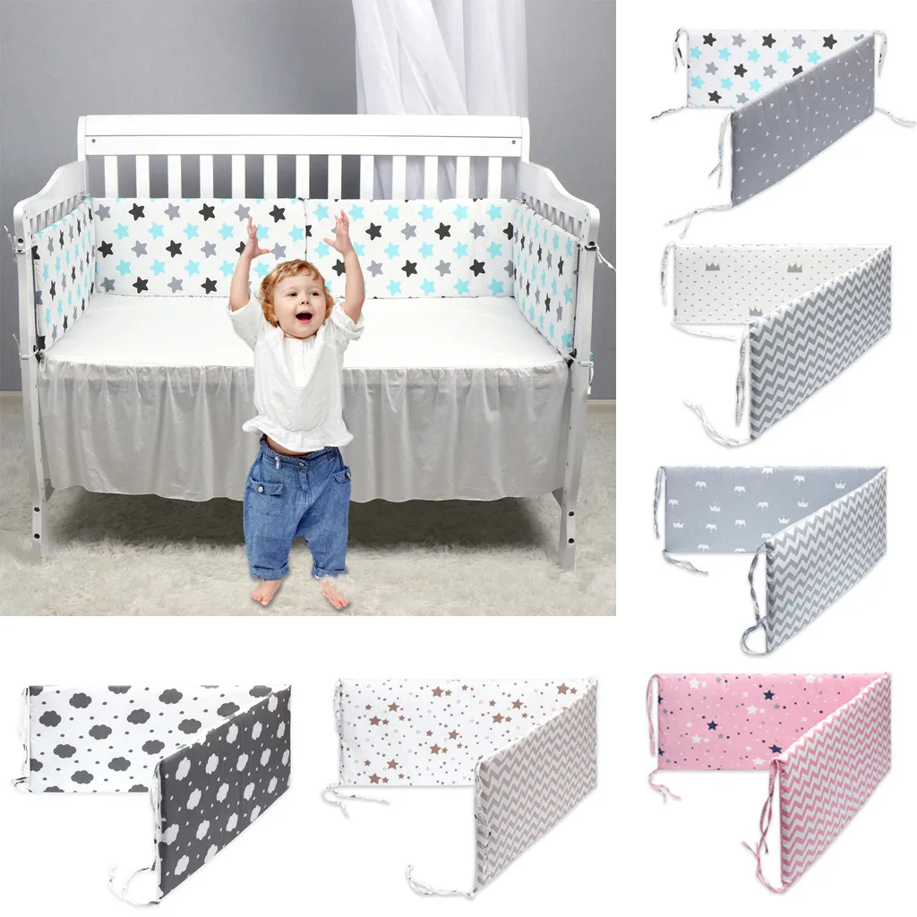 

Nordic Stars Design Baby Bed Thicken Bumpers One-piece Crib Around Cushion Cot Protector Pillows Newborns Room Decor#G68