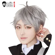 HSIU высококачественный Sugawara Koushi косплей парик Haikyuu! Костюм играть парики Короткие Серые костюмы на Хэллоуин волосы