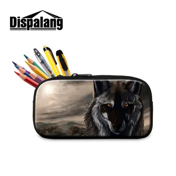 

Dispalang Cosmetic Bags Cool Animal Print Pencil Bag Wolf Pattern Make Up Bags Multi-function School Supplies Kid Pencil Case