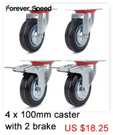 4pcs 75mm Heavy Duty 200kg Swivel Castor Wheels Trolley Furniture Chair Caster Rubber Brake Trolley Wheel ruedas para mueble