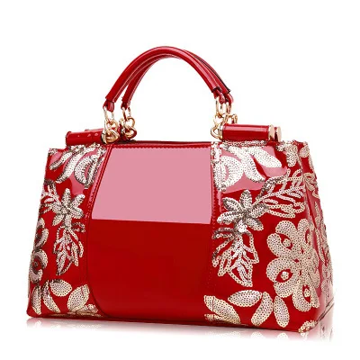 Женская сумка на плечо с вышивкой, Большая вместительная сумка-мессенджер, роскошные брендовые винтажные сумки высокого качества, женская сумка - Цвет: Red