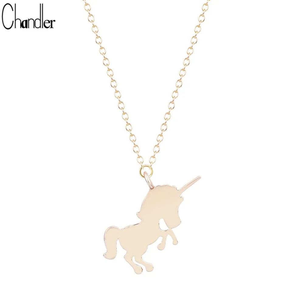 

Silver Plated Unicorn Horse Pendant Necklaces For Women Junmping Animal Charm Long Chain Metallic Polished Casual Jewelry