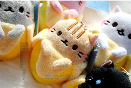 Новинка, плюшевая игрушка Bananya Banana Cat, мягкая кукла в виде животного, 9 см, брелок, аниме, детские куклы, Peluche Brinquedos, детские подарки