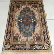 3'x4. 5' 230 линии ручной работы Шелковый Восточный персидских Ковры ручной ковер из шелка для украшения дома