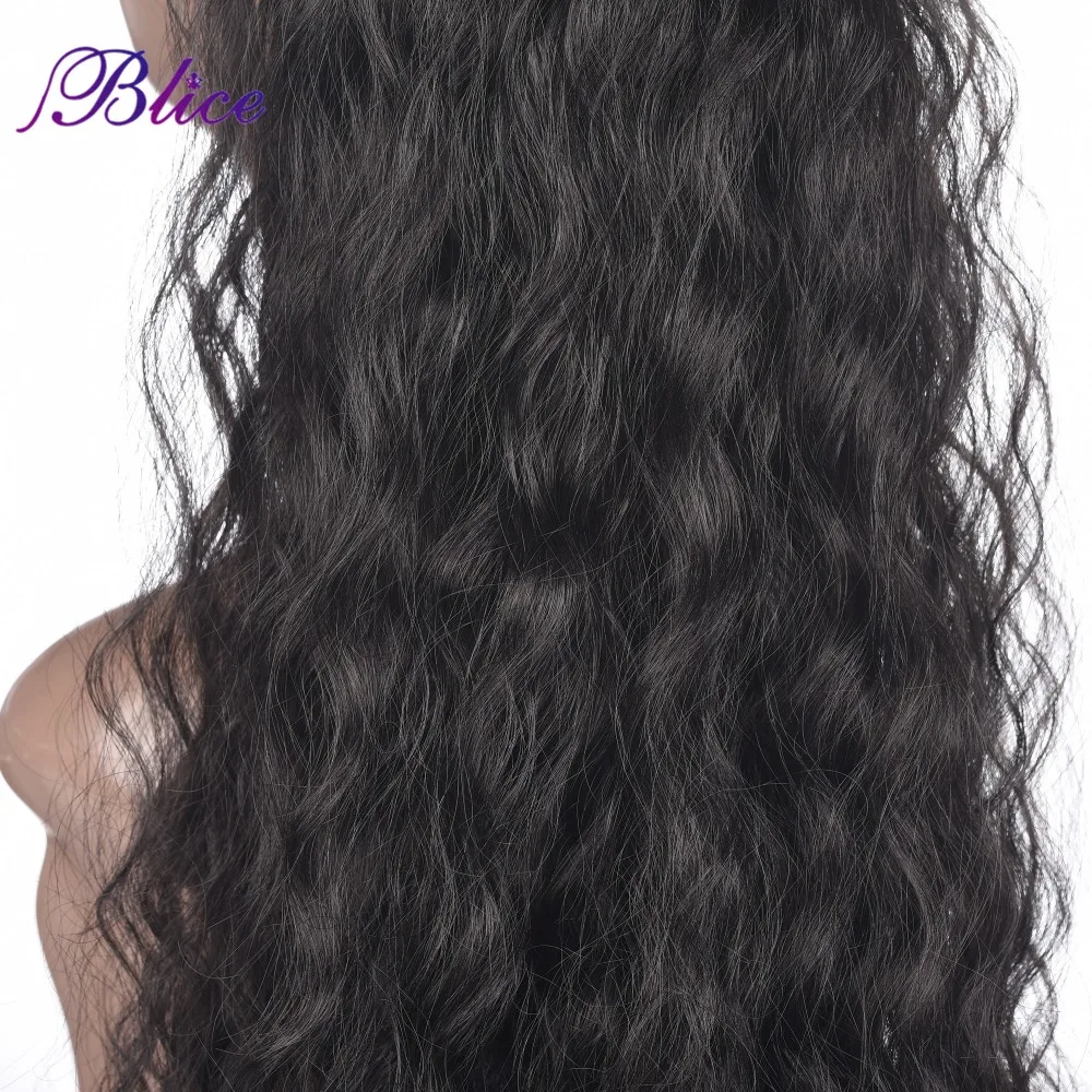 Blice Synthetic 20-24inch Curly Ponytail Hairpiece Pure Color Alita Heat Resistant Hair Extensions With Two Plastic Combs