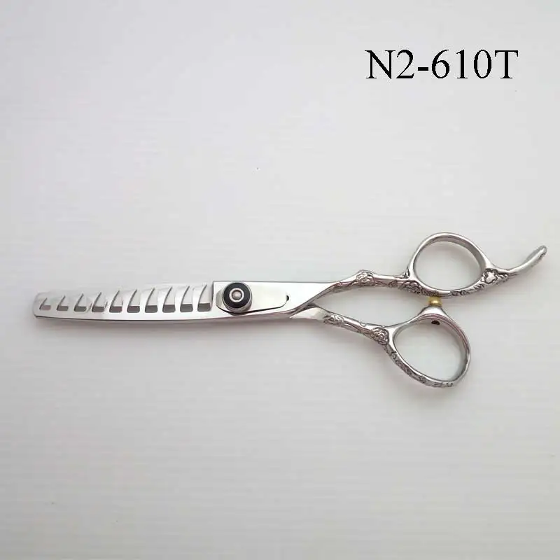 

6" - 10 teeth rose engraved hair texturizing scissors high quality professional styling tool