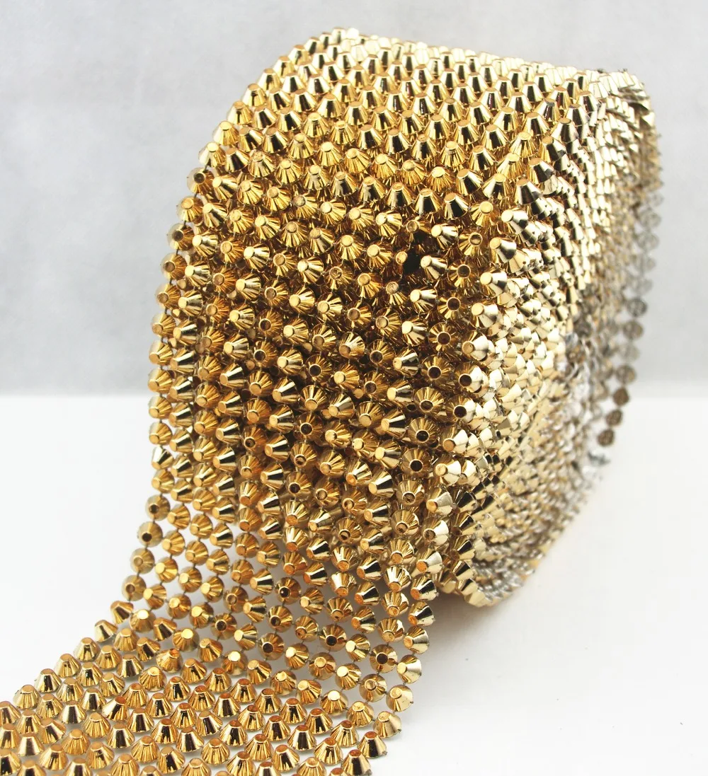 1 Yard Gold Sew stitch on spike stud cone flatback punk rock trim reel mesh bead craft|sew on spikes|sew on studs|gold spike studs - AliExpress