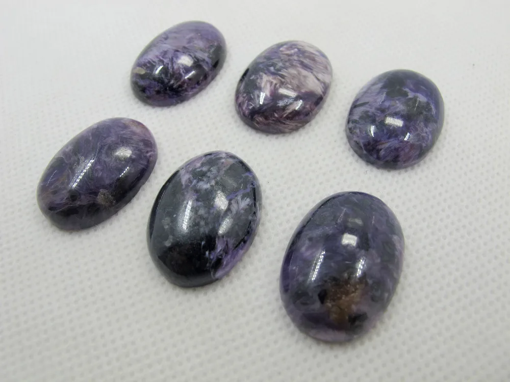 

Natural Charoite 16.5X22.5mm Oval semi Precious Gem Stone Loose Jewelry Cabochon Fit Ring Face