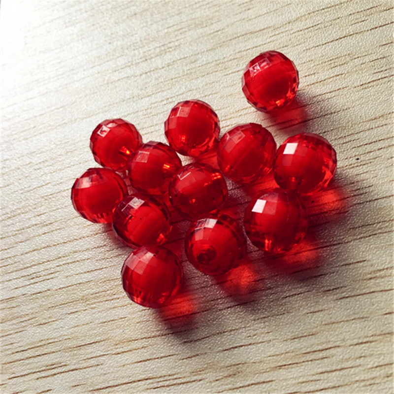 

(choose size) 20mm/16mm/14mm/12mm/10mm red color clear acrylic earth faceted beads in bead for Chunky Necklace!!