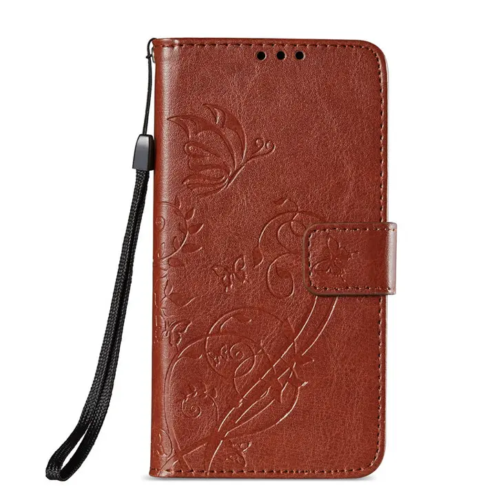 Brown Чехол для huawei P Smart Коврики 10 Pro P9 Lite Mini P8 Enjoy 7 фотоаппаратов моментальной печати 7 s роскошный чехол-портмоне в ретро-стиле с бабочкой-бумажник с отделением для карт с карманами и симпатичными крышка E03Z - Цвет: Brown