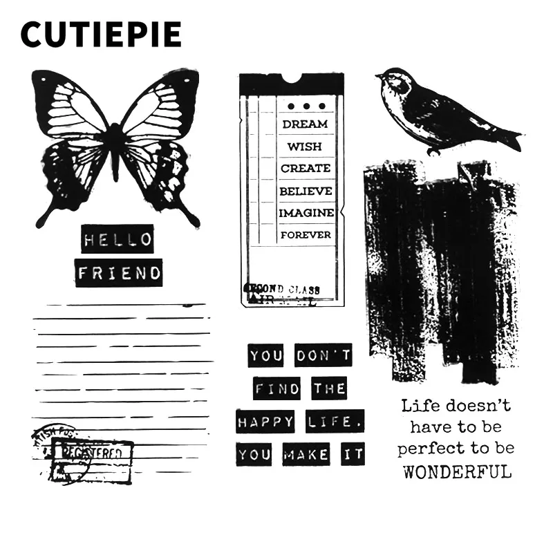 

Birds Butterfly Transparent Clear Stamps for Scrapbooking DIY Silicone Seals Photo Album Embossing Folder Paper Maker Supplies