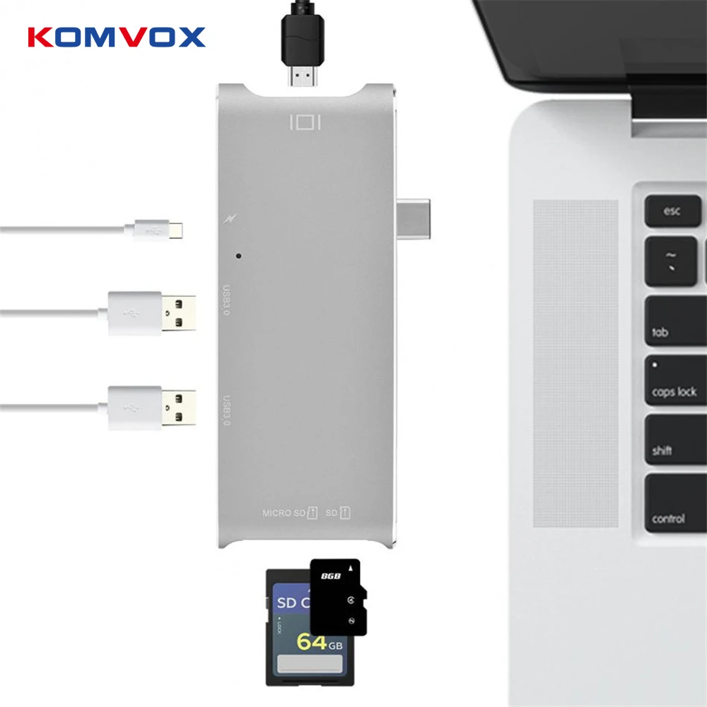 

USB C 3.1 Type C Hub To HDMI Adapter 4k Dock Dongle Adapter Combo With SD/Micro SD Card Reader for MacBook Pro thunderbolt 3
