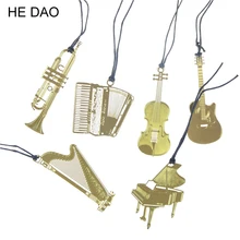 Симпатичные металлические золотистые закладки модные музыкальное пианино гитары закладки для книги Творческий Подарочная Корейская Канцелярия