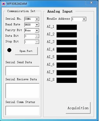 WP3082ADAM(8AI)_ 0-20MA/4-20MA аналоговый входной модуль/RS485 MODBUS RTU связь