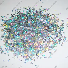 2 мм Блестки для ногтей Серебряный устойчив к растворителям блеск ультра тонкий Треугольники блестками формы для нейл-арта украшения и лак для ногтей