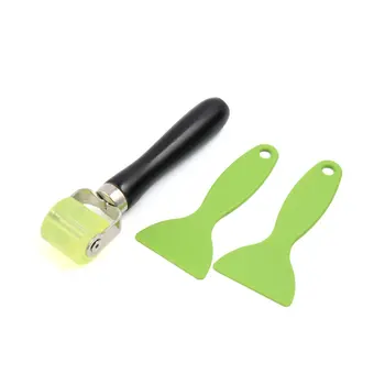 

uxcell Car Plastic Green Windscreen Windshield Film Scraper Air Bubble Roller Kit 3 in 1