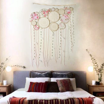 

Indian Handmade Macrame Hanging wedding decoration/ Bohemian Handwork tapestry living room bedroom wall decoration Dreamcatcher