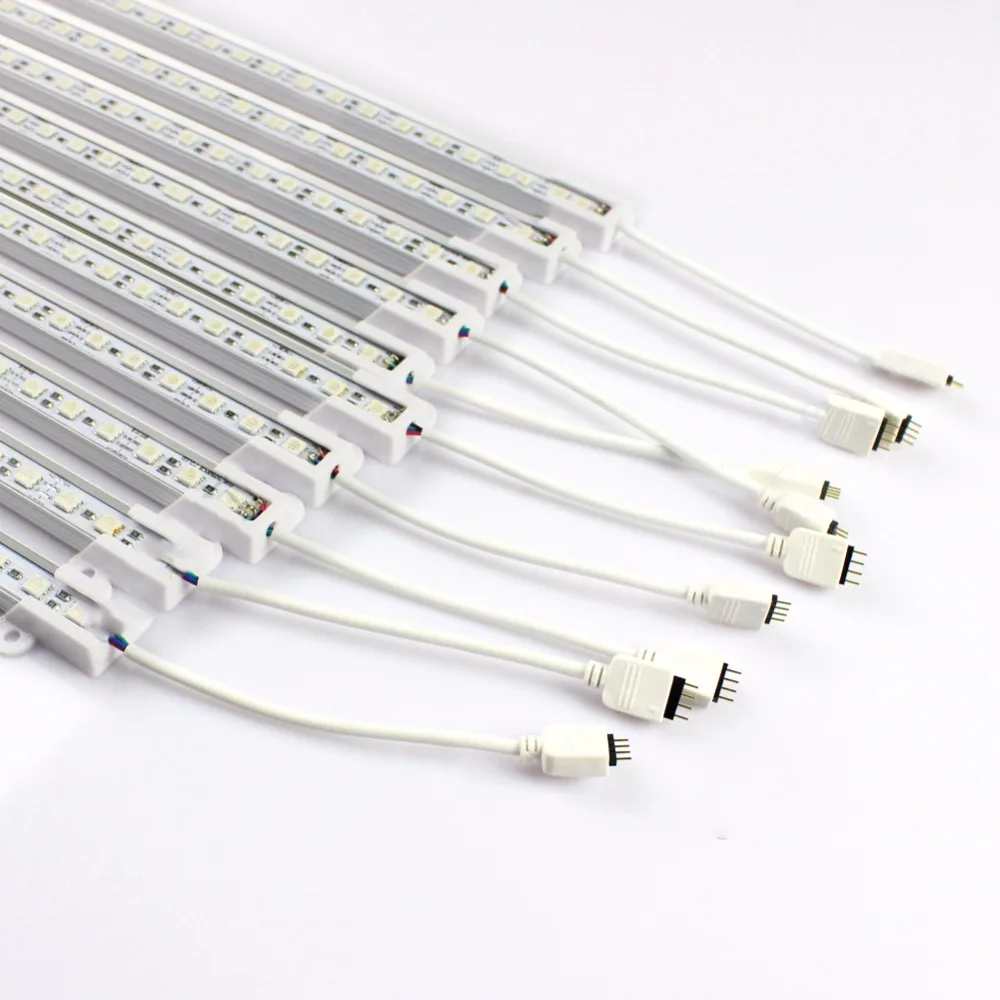 10 unids SMD 5050 0.5 M RGB LED barra de luz no impermeable u perfil de aluminio DC 12 V 36 leds tubo luces el envío libre