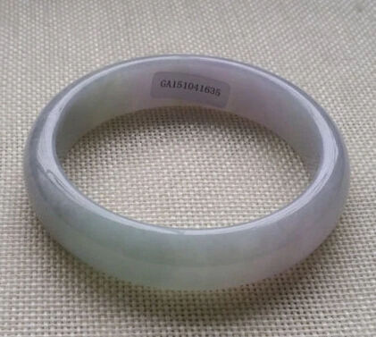 

437 Certified Grade A Natural Lavender Green Jadeite Jade Bracelet Bangle (A0502)