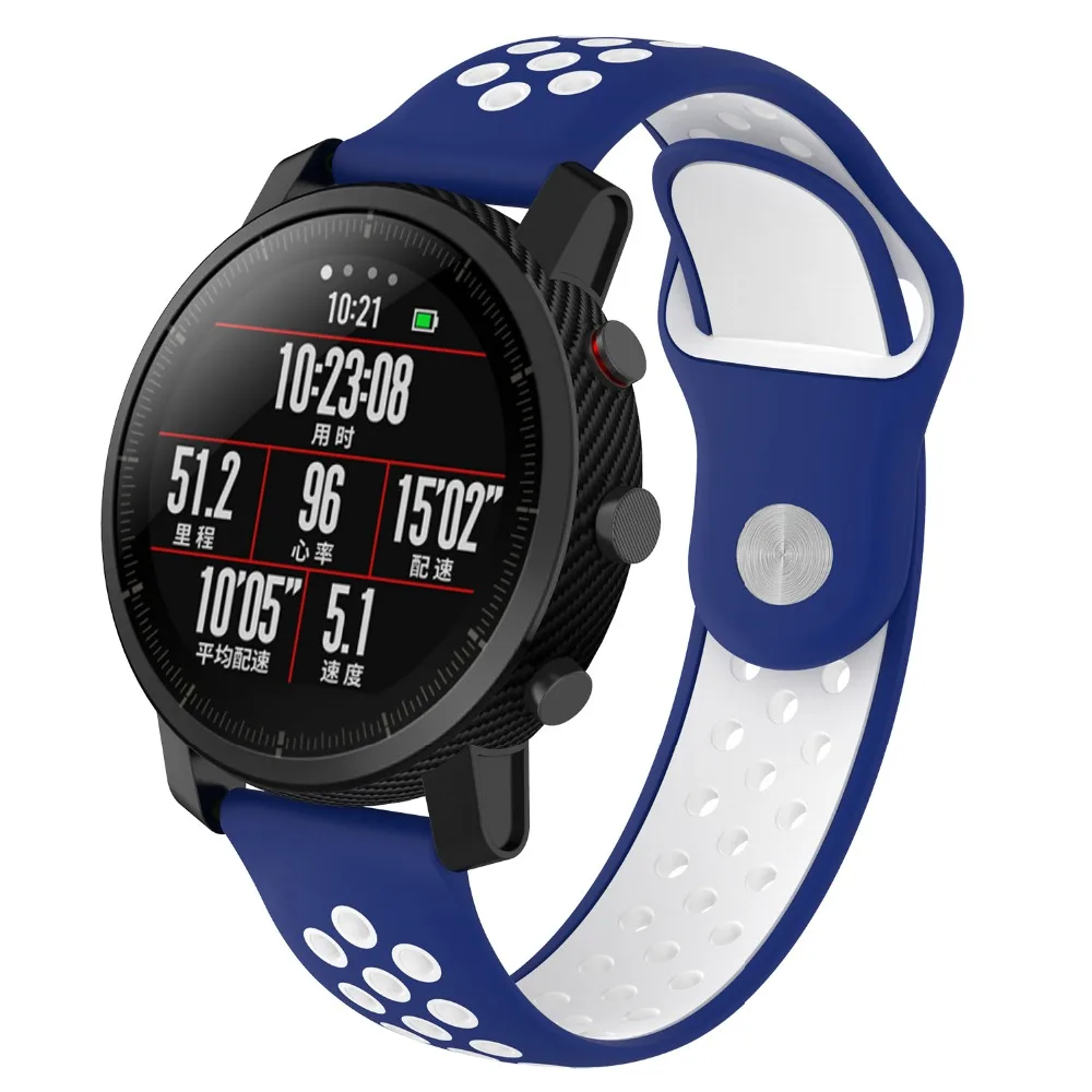 \ YHNUJM силиконовый ремешок Amazfit 2 браслеты браслет для Xiaomi Huami Stratos Pace ремень 22 мм