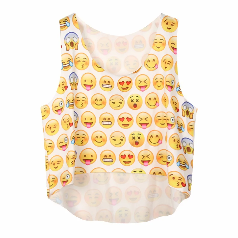 2015 New summer fashion facebook emoji emoticons love smiley loose tank