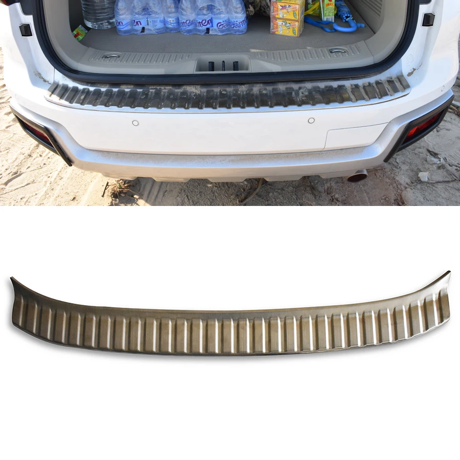 

stainless steel rear step bumper cover accessories for ford everest amblente trebd 2015 present